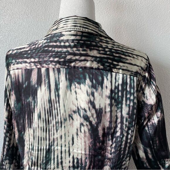 Calvin Klein Button Down Blouse Long Sleeve Abstract - Picture 9 of 14